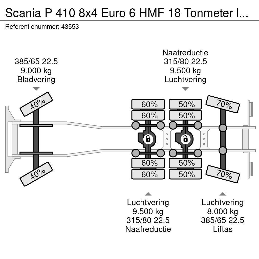 Scania P 410 8x4 Euro 6 HMF 18 Tonmeter laadkraan Billenő teherautók