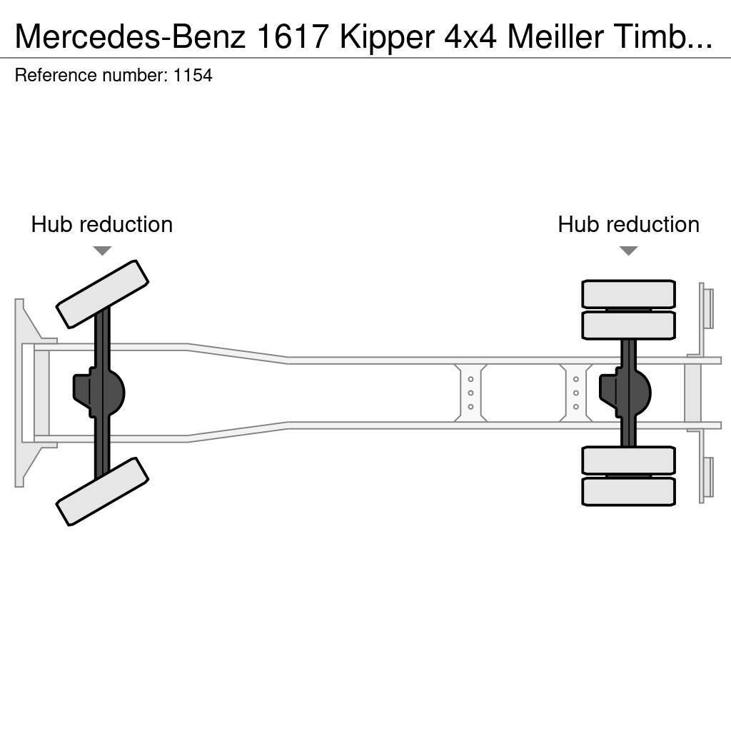 Mercedes-Benz 1617 Kipper 4x4 Meiller Timber Crane Big Axle Good Billenő teherautók
