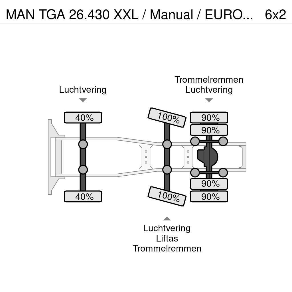 MAN TGA 26.430 XXL / Manual / EURO 3 / Airco / Hydraul Nyergesvontatók