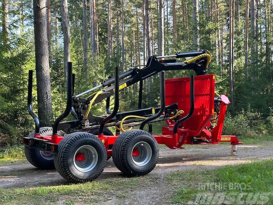 K.T.S Huggarvagn 11,0 ton + 7,5 m-kran - Lagervagn! Forest trailers