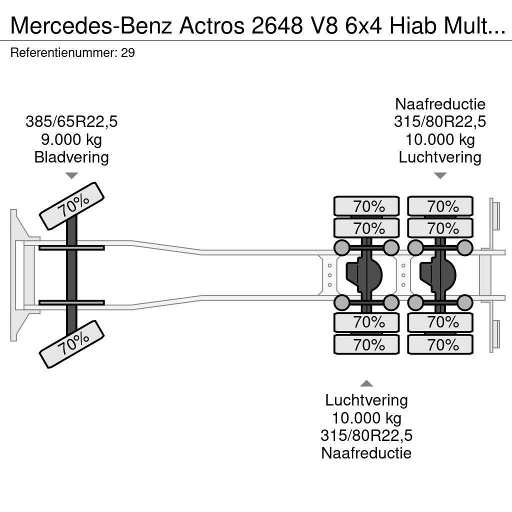 Mercedes-Benz Actros 2648 V8 6x4 Hiab Multilift 20 Tons Hooklift Horgos rakodó teherautók