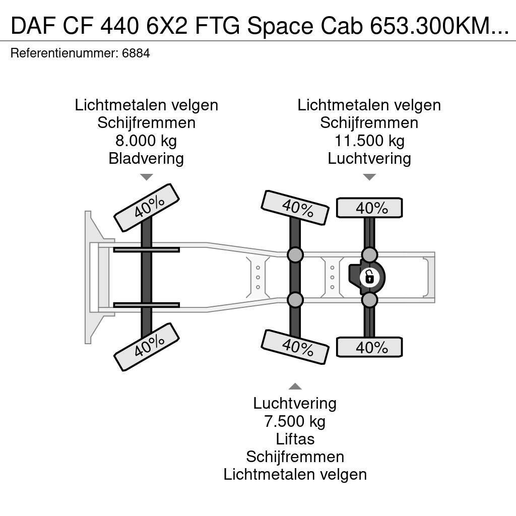 DAF CF 440 6X2 FTG Space Cab 653.300KM LED ACC NL Truc Nyergesvontatók