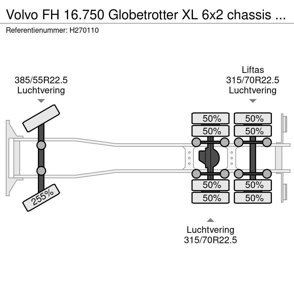 Volvo FH 16.750 Globetrotter XL 6x2 chassis - Retarder - Fülkés alváz
