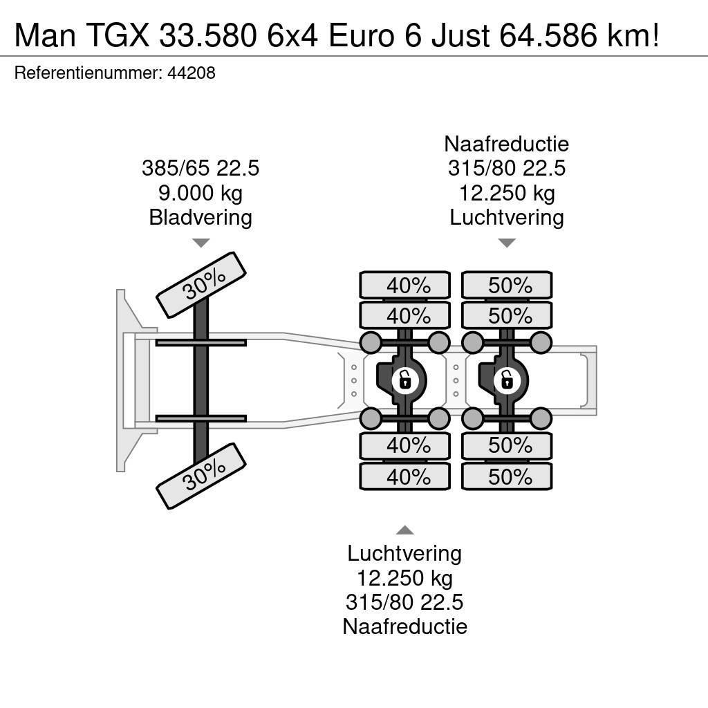 MAN TGX 33.580 6x4 Euro 6 Just 64.586 km! Nyergesvontatók