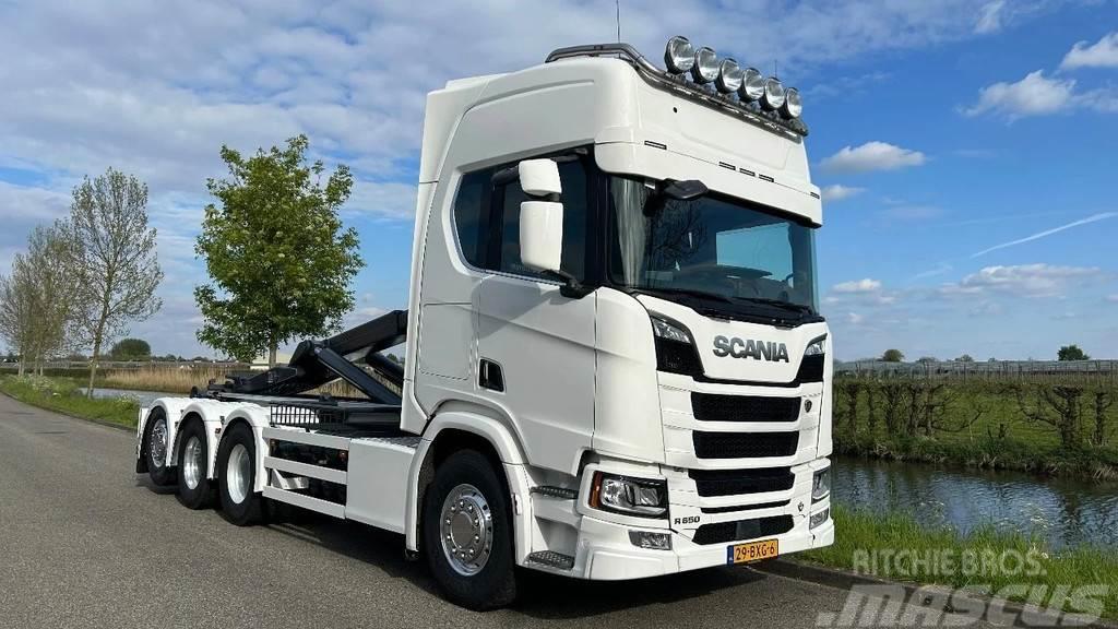 Scania R650 V8 21 ton VDL haaksysteem / euro6 / APK / PTO Horgos rakodó teherautók