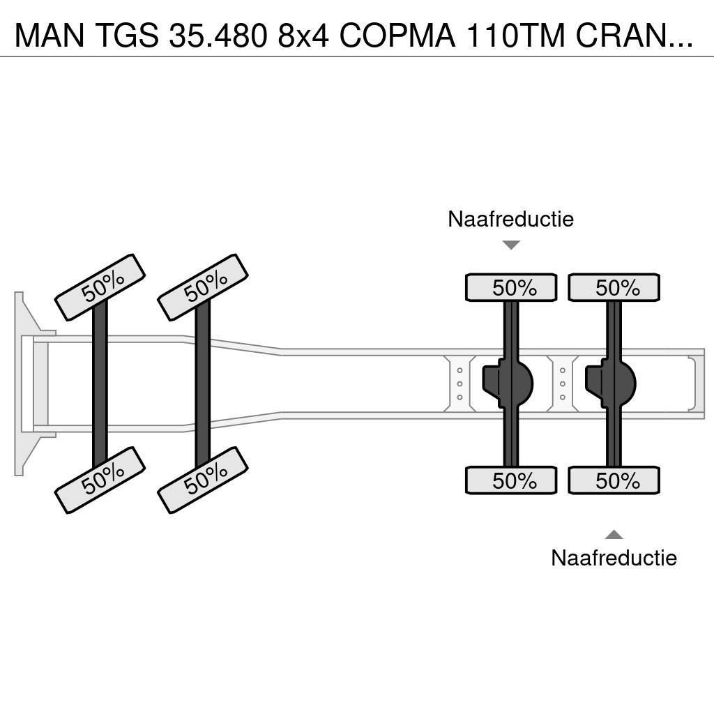 MAN TGS 35.480 8x4 COPMA 110TM CRANE/GRUE/Fly-Jib/LIER Nyergesvontatók