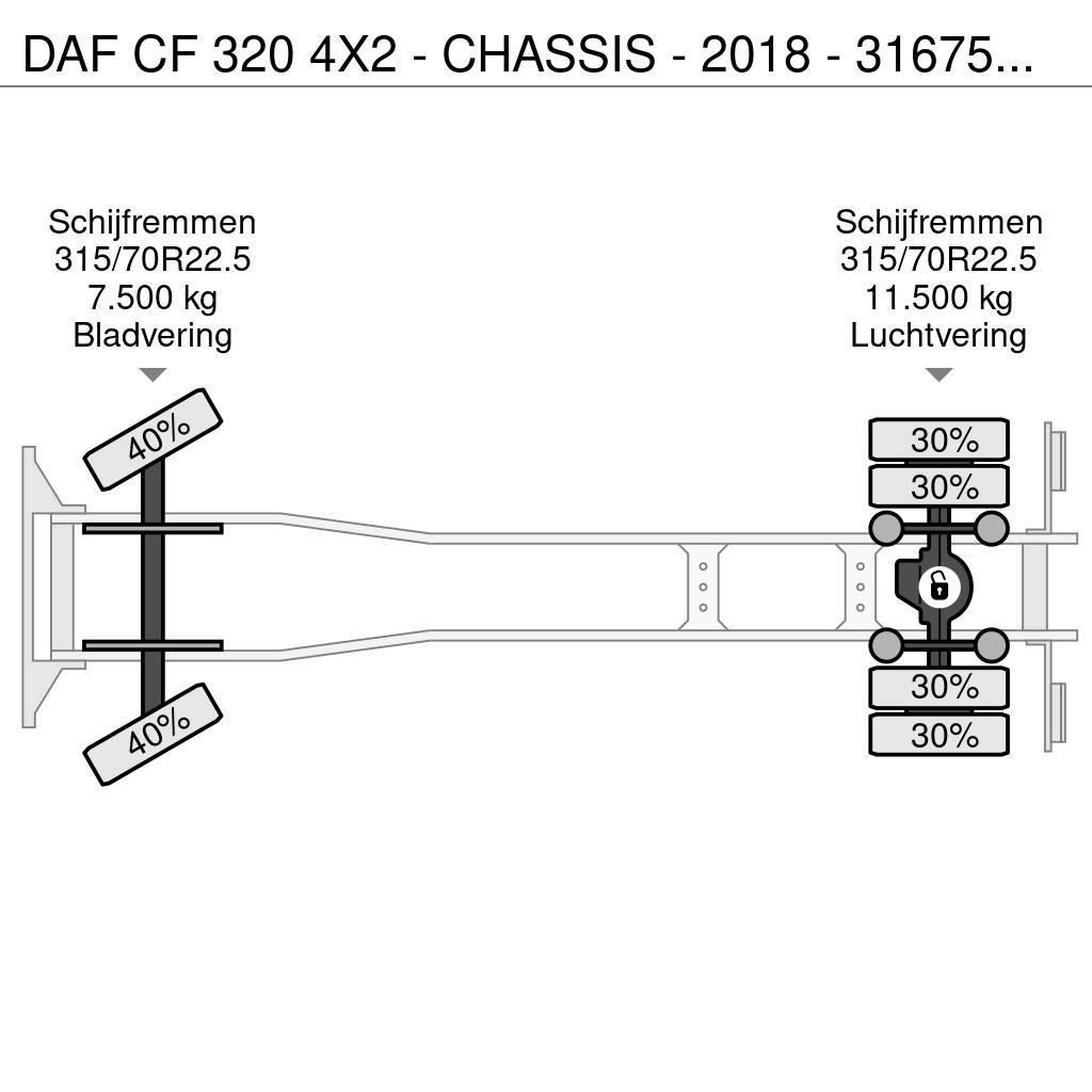 DAF CF 320 4X2 - CHASSIS - 2018 - 316750KM - LAADKLEP Fülkés alváz