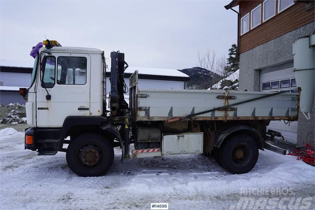MAN 13.232 FA 4x4 crane truck w/ HIAB 5 T/M & tipper Darus teherautók