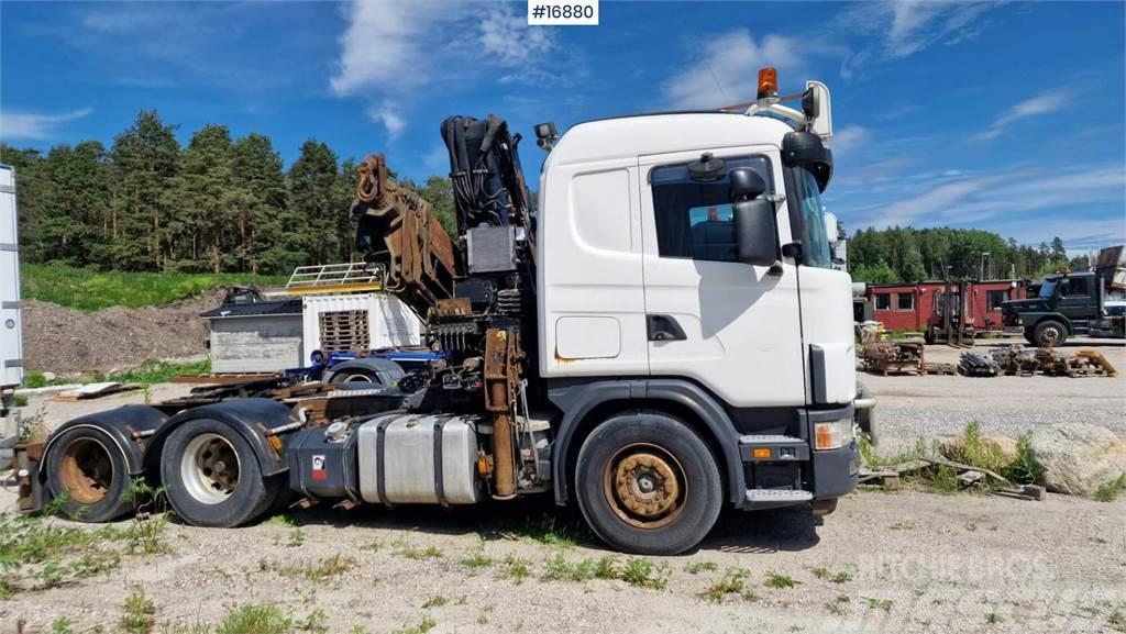 Scania R124 6x2 crane tractor w/ 33 t/m Hiab crane Darus teherautók
