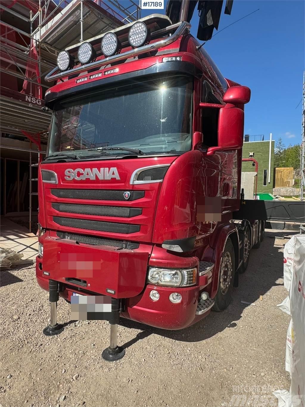 Scania R520 combi truck w/ 92 t/m Palfinger crane. Jib an Darus teherautók