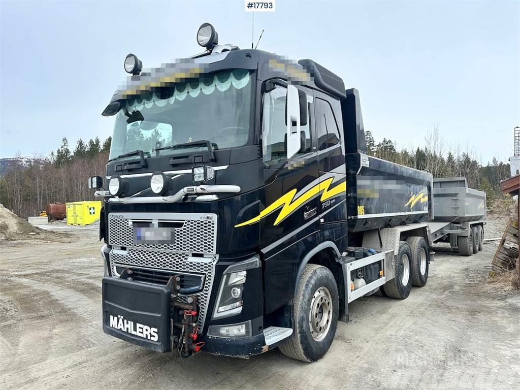 Volvo FH750 6x4 Snow rigged tipper truck. Billenő teherautók