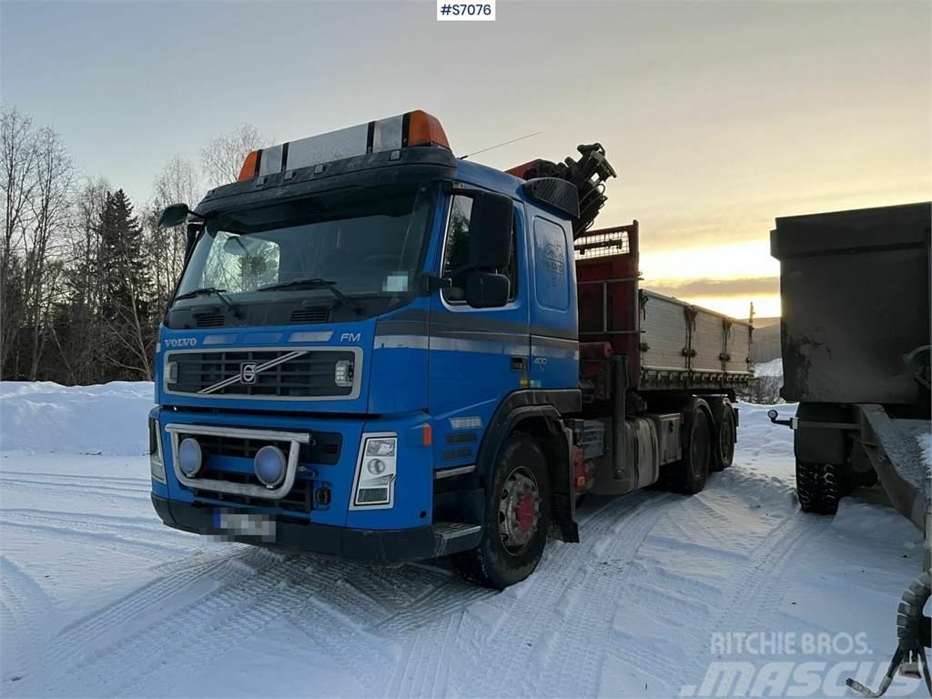 Volvo FM 400 6*2 Crane Truck with tiltable flatbed + Pal Darus teherautók