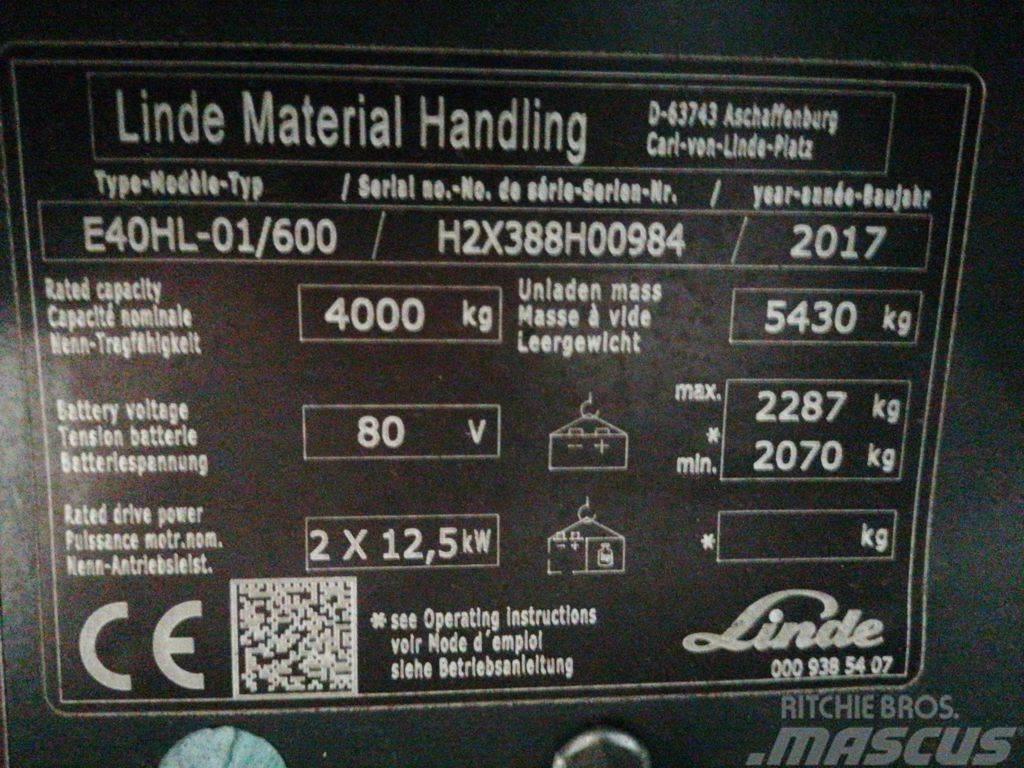 Linde E40HL-01/600 Elektromos targoncák