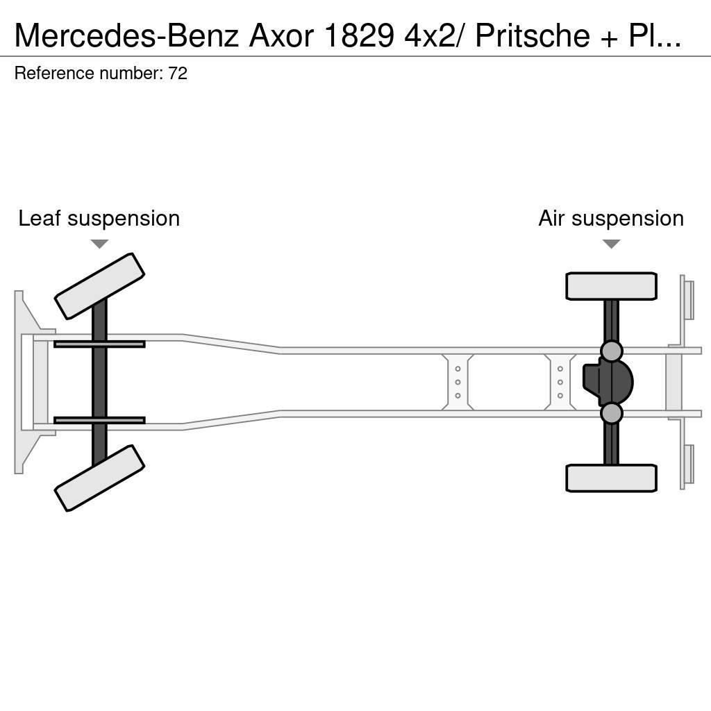 Mercedes-Benz Axor 1829 4x2/ Pritsche + Plane/Euro 4 Elhúzható ponyvás