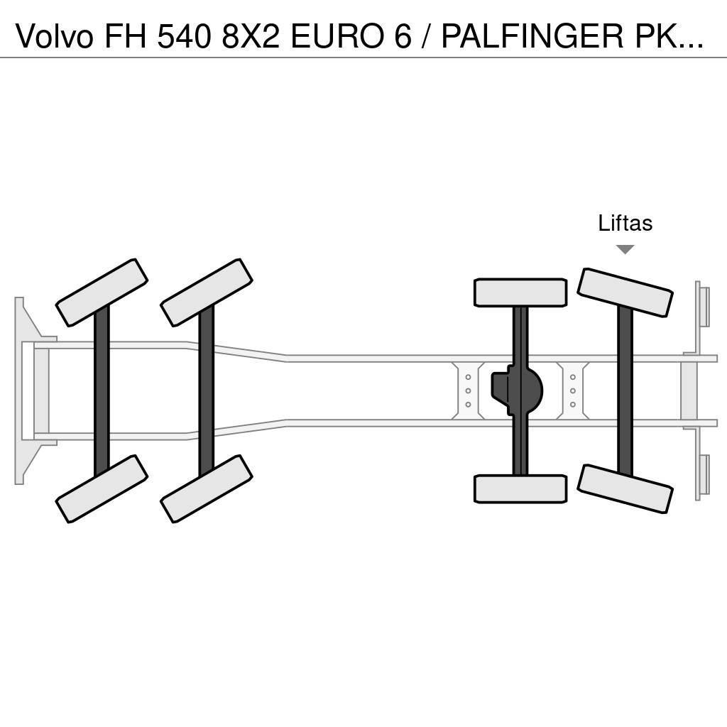 Volvo FH 540 8X2 EURO 6 / PALFINGER PK 92002 KRAAN + FLY Platós / Ponyvás teherautók