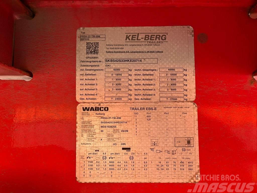 Kel-Berg PRSH-27-TRI-BW HIAB 228E-4 / PLATFORM L=12400 mm Platós / Ponyvás félpótkocsik