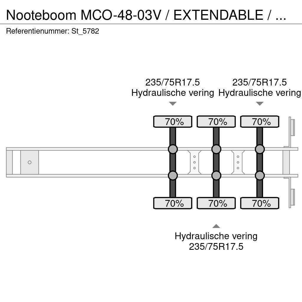 Nooteboom MCO-48-03V / EXTENDABLE / STEERING AXLES / Mélybölcsős félpótkocsik