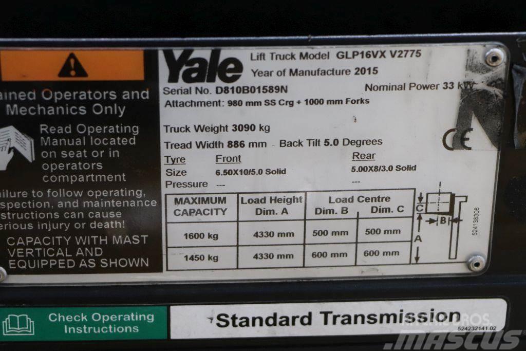 Yale GLP16VX Gázüzemű targoncák