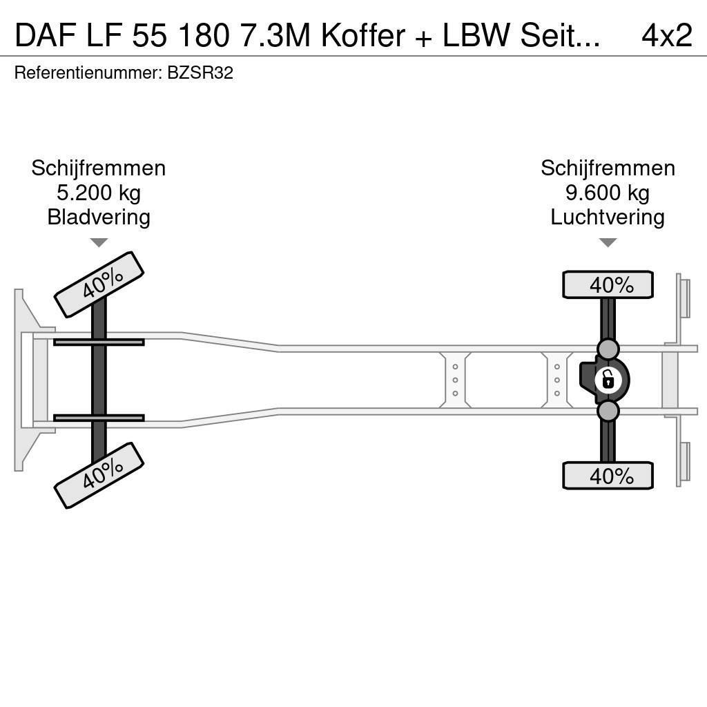 DAF LF 55 180 7.3M Koffer + LBW Seitentür APK 02-2024 Dobozos teherautók