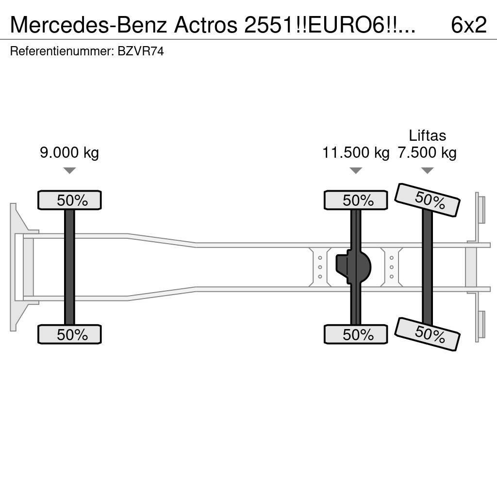 Mercedes-Benz Actros 2551!!EURO6!!HOOKLIFT/CONTAINER/FULL OPTION Horgos rakodó teherautók