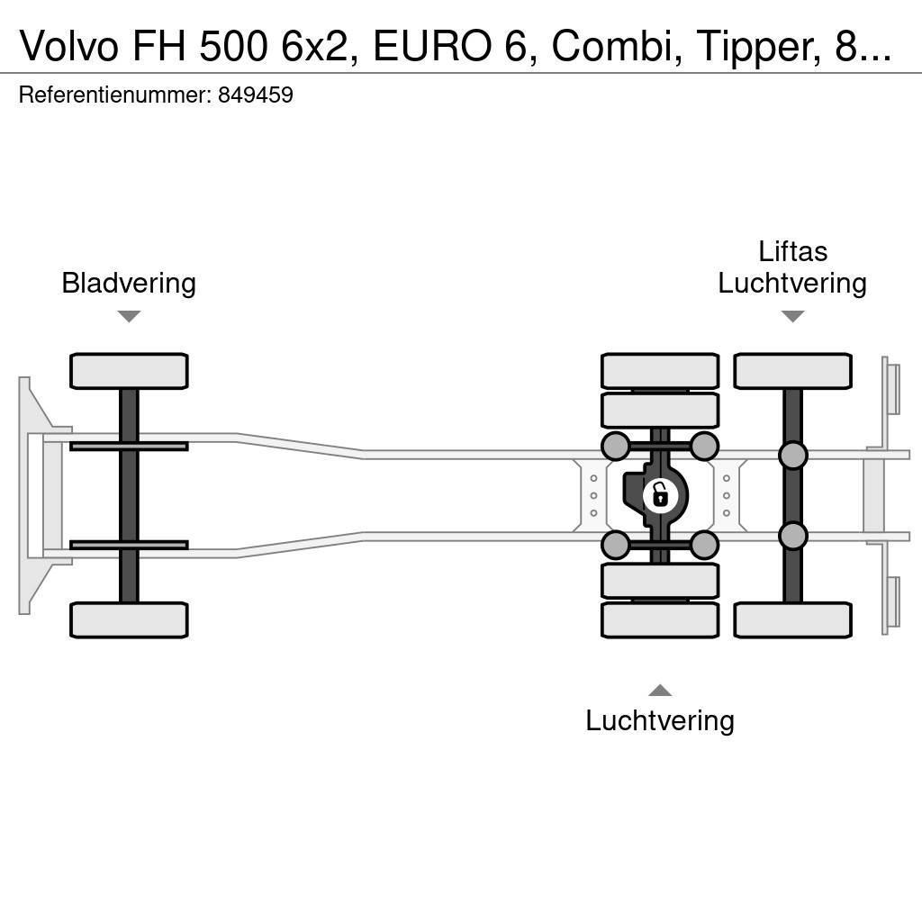 Volvo FH 500 6x2, EURO 6, Combi, Tipper, 84 M3 Billenő teherautók