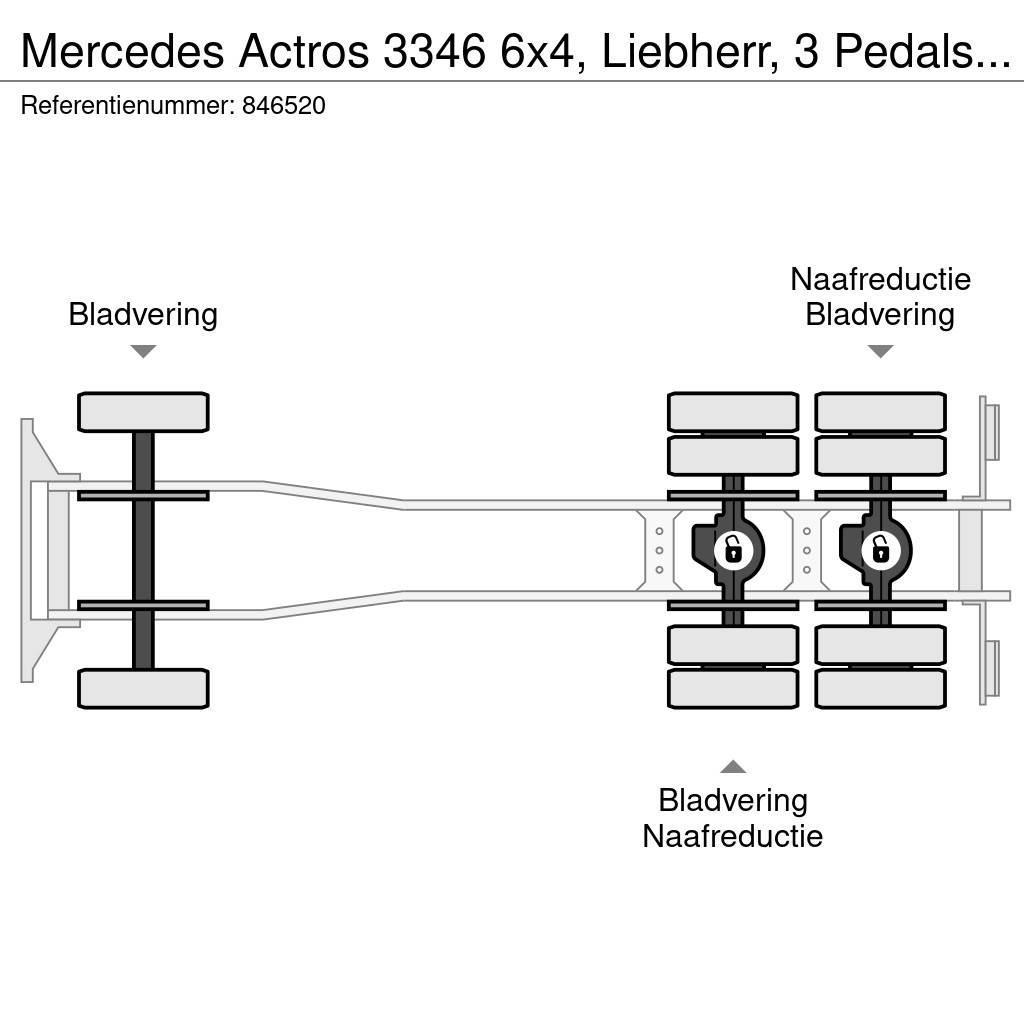 Mercedes-Benz Actros 3346 6x4, Liebherr, 3 Pedals, Steel suspens Betonkeverők/Betonpumpák
