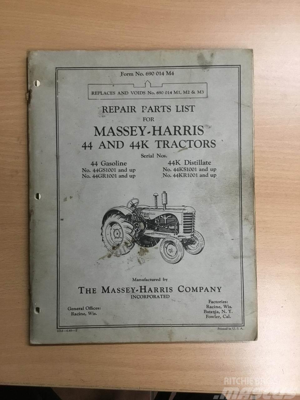 Massey Ferguson Parts list - manual Egyéb mezőgazdasági gépek