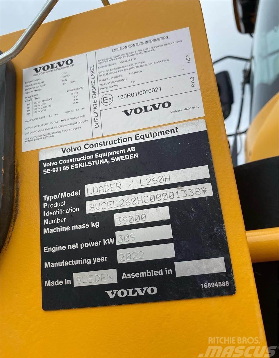 Volvo L260H Gumikerekes homlokrakodók