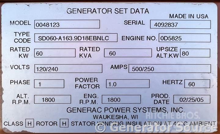 Generac 60 kW - JUST ARRIVED Dízel áramfejlesztők