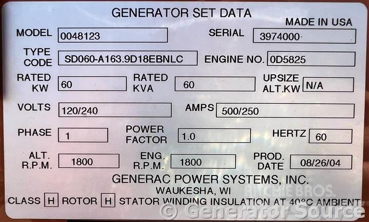 Generac 60 kW - JUST ARRIVED Dízel áramfejlesztők