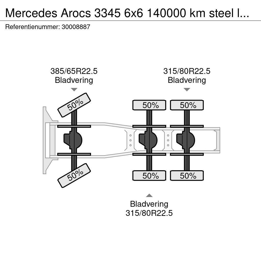 Mercedes-Benz Arocs 3345 6x6 140000 km steel lames Nyergesvontatók