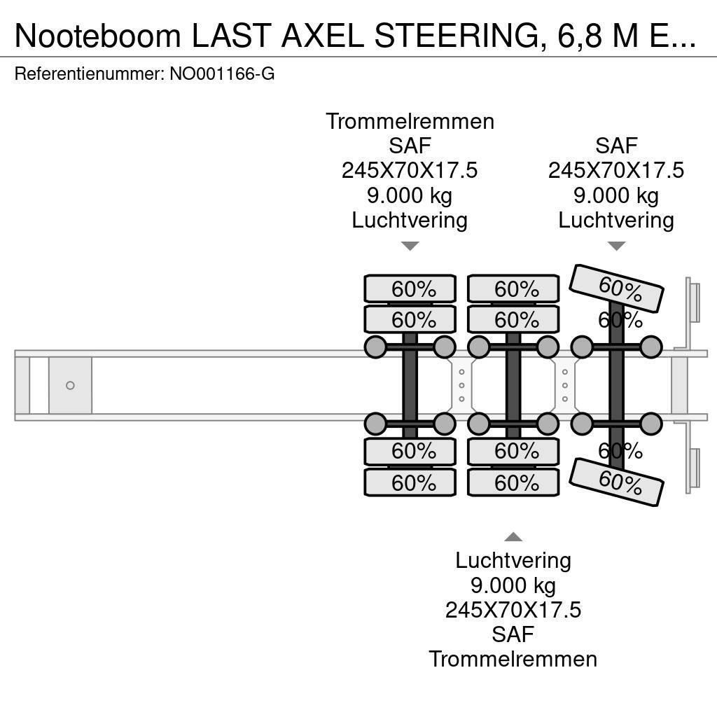 Nooteboom LAST AXEL STEERING, 6,8 M EXTENDABLE Mélybölcsős félpótkocsik