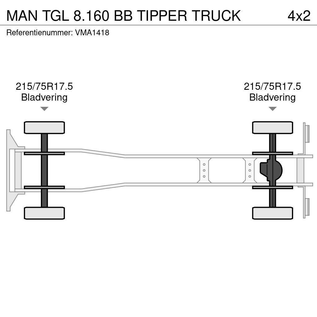 MAN TGL 8.160 BB TIPPER TRUCK Billenő teherautók