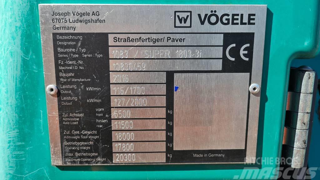 Vögele SUPER 1803-3i Aszfalt terítõ gépek