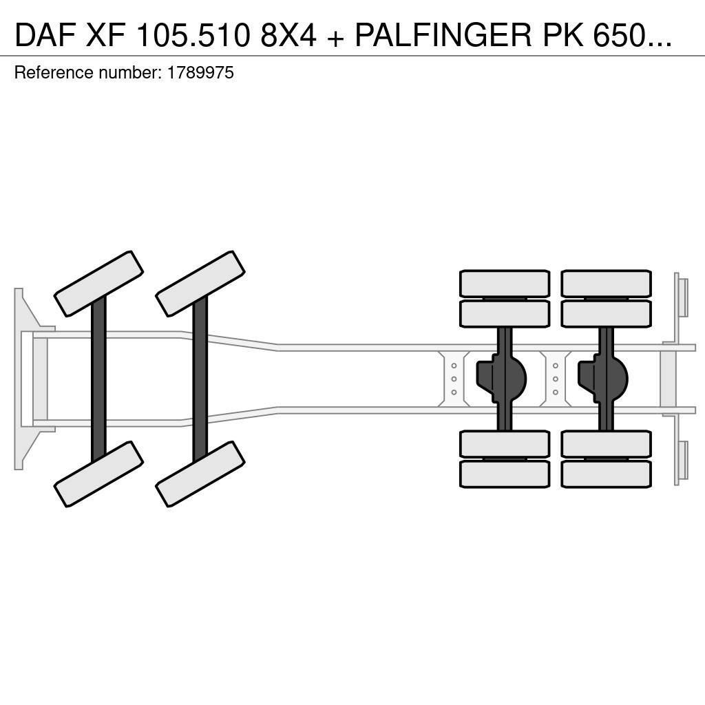 DAF XF 105.510 8X4 + PALFINGER PK 65002-SH E POWER LIN Darus teherautók