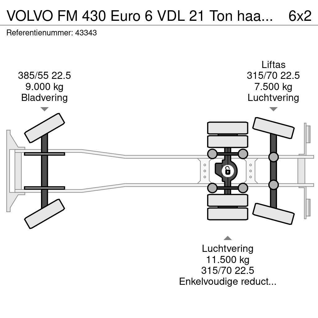 Volvo FM 430 Euro 6 VDL 21 Ton haakarmsysteem Horgos rakodó teherautók