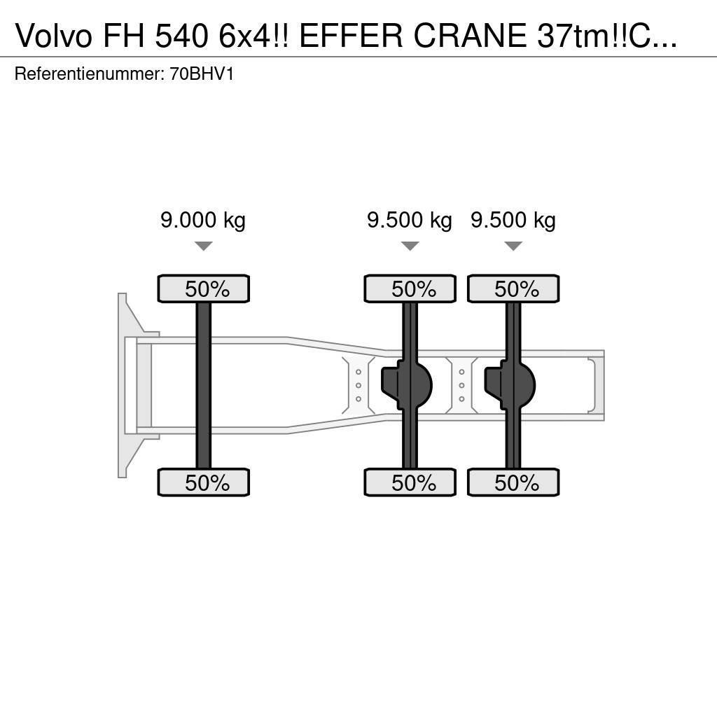 Volvo FH 540 6x4!! EFFER CRANE 37tm!!CUSTOM BUILD!!TOP!! Nyergesvontatók