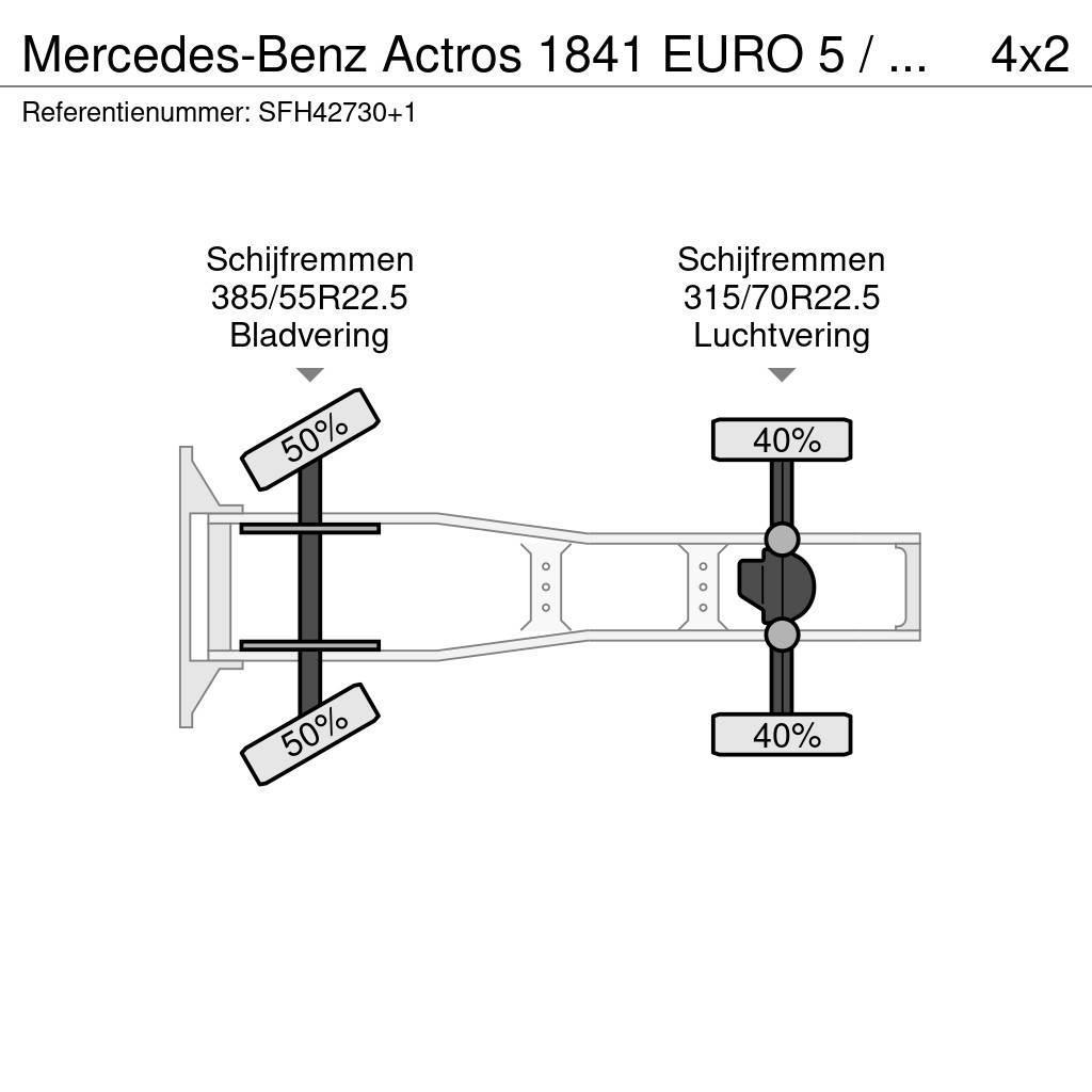 Mercedes-Benz Actros 1841 EURO 5 / PTO / AIRCO / BIG AXLES -GROS Nyergesvontatók