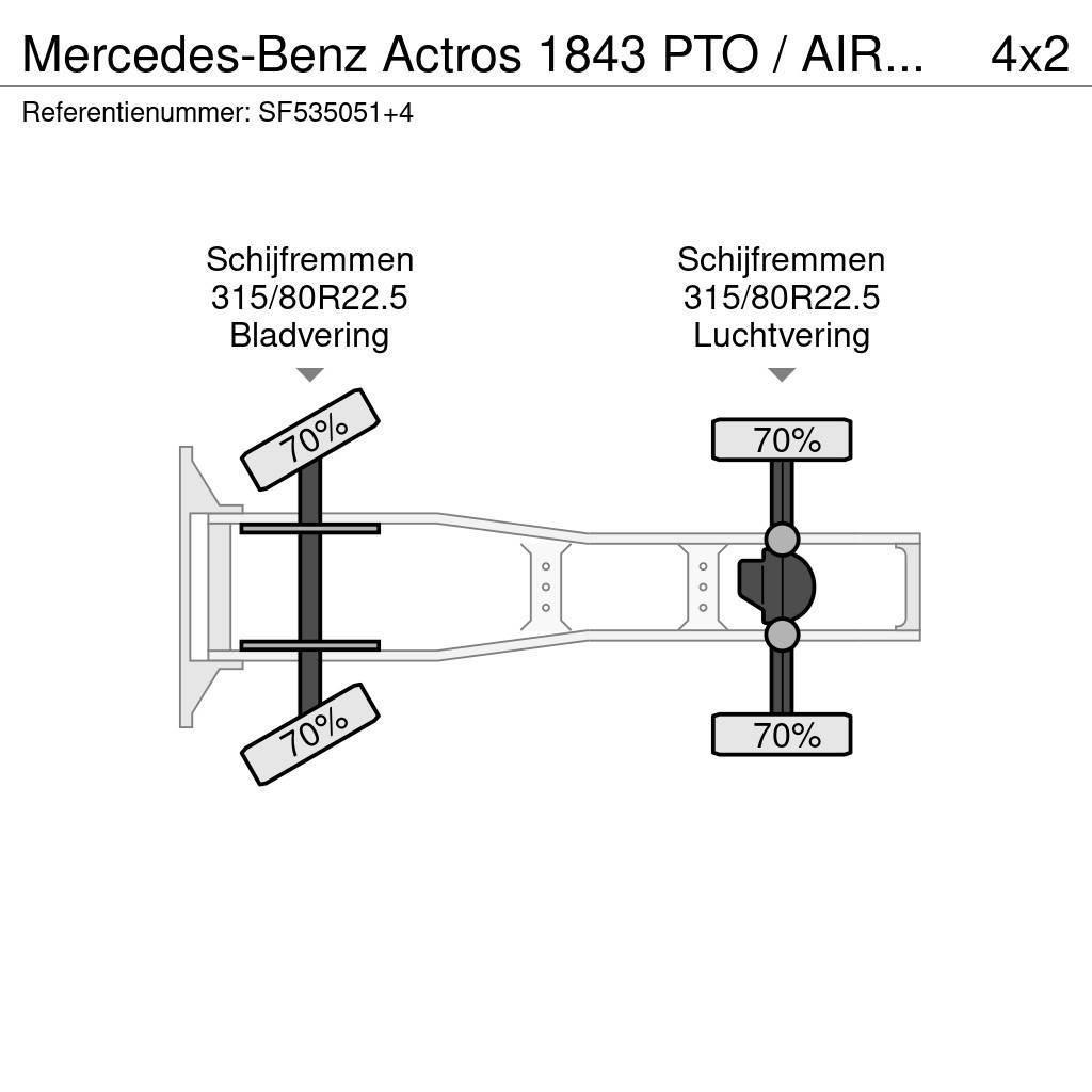 Mercedes-Benz Actros 1843 PTO / AIRCO / EURO 6 Nyergesvontatók