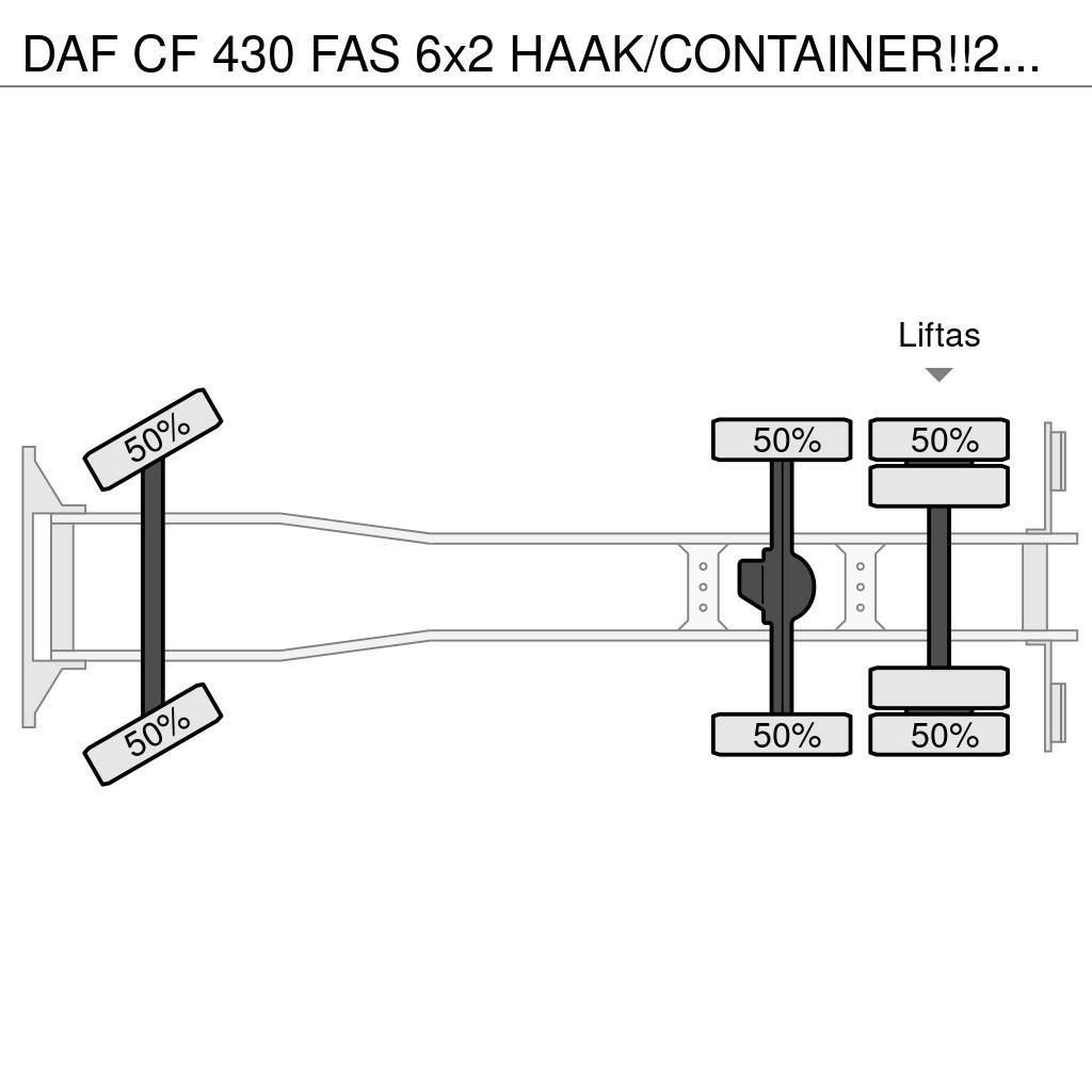 DAF CF 430 FAS 6x2 HAAK/CONTAINER!!2019!!82dkm!! Horgos rakodó teherautók