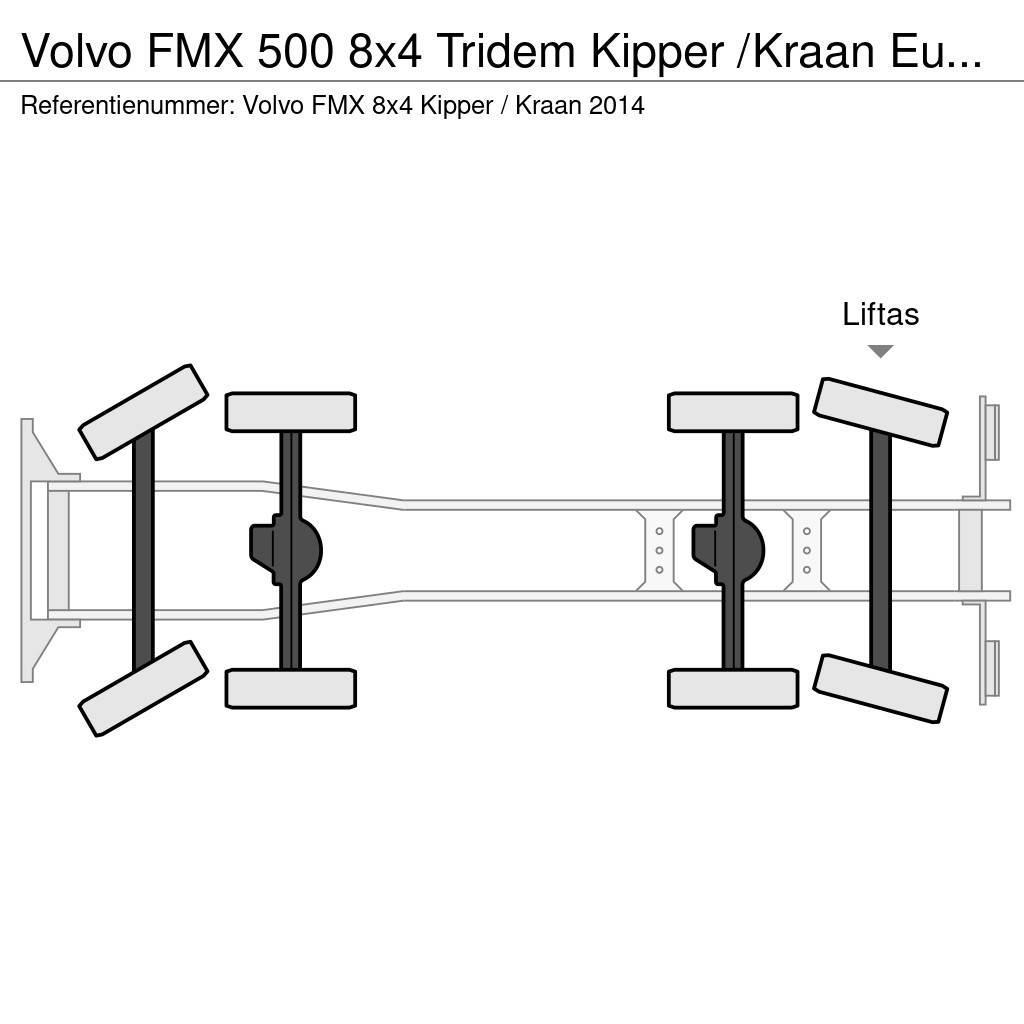 Volvo FMX 500 8x4 Tridem Kipper /Kraan Euro 6 Billenő teherautók