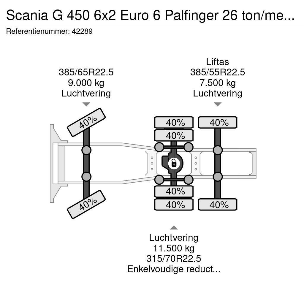 Scania G 450 6x2 Euro 6 Palfinger 26 ton/meter laadkraan Nyergesvontatók