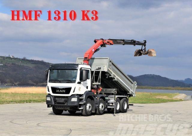 MAN TGS 35.480 * KIPPER 5,30m + HMF 1310-K3FUNK* 8x4 Billenő teherautók