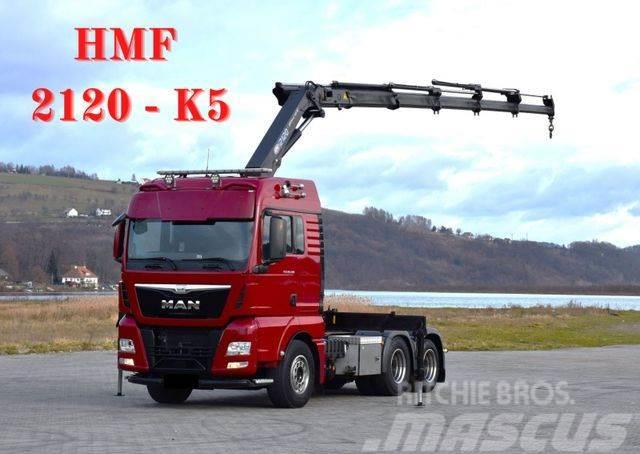 MAN TGX 28.480 Sattelzugmaschine + HMF 2120 K5/FUNK Darus teherautók