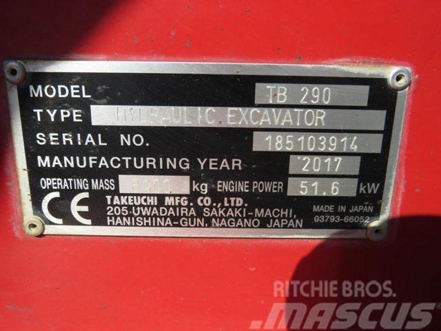 Takeuchi TB 290 Minibagger Powertilt+Löffel nur 2041,5h Mini kotrók < 7t