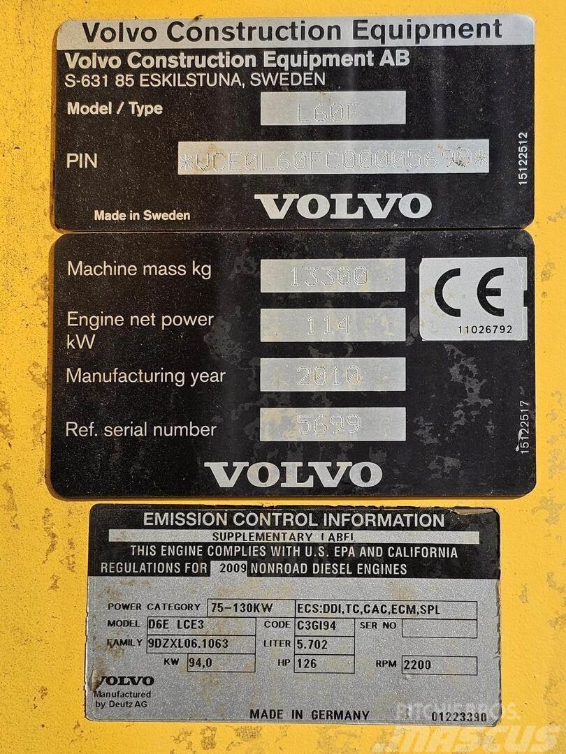 Volvo L60F Gumikerekes homlokrakodók