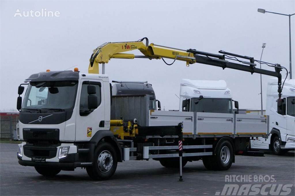Volvo FE 280 Flatbed + crane HYVA HB 150 Flatbed / Dropside trucks