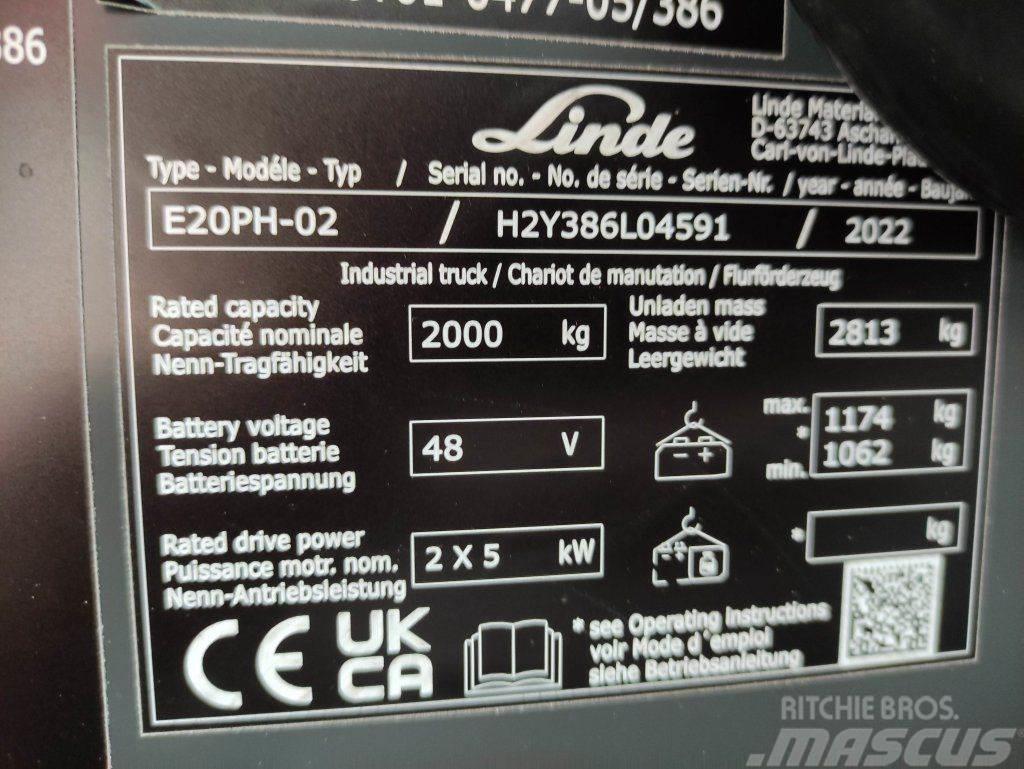 Linde E20PH-02-386-EVO *Batterie NEU* Elektromos targoncák