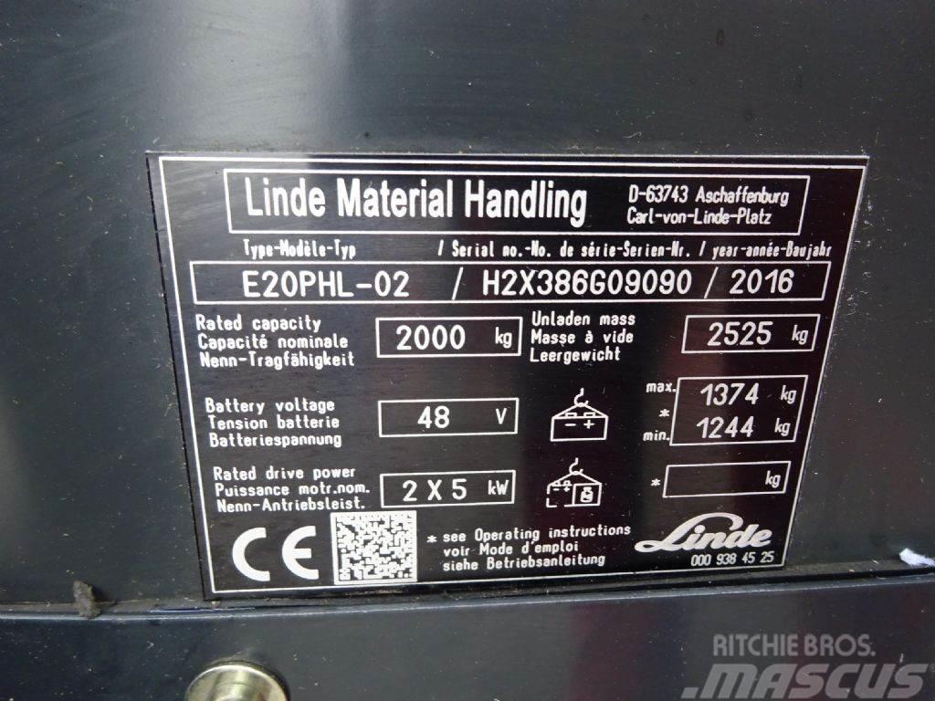 Linde E20PHL-02-386 EVO Elektromos targoncák