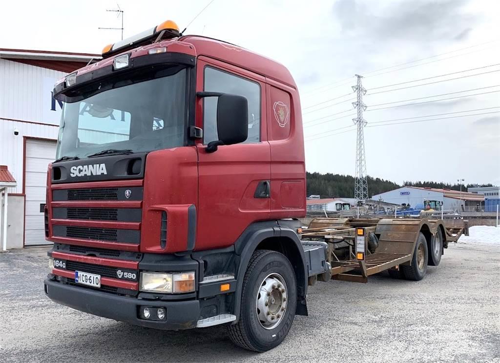 Scania R164 580 6x2 erdészeti gépszállító teherautók